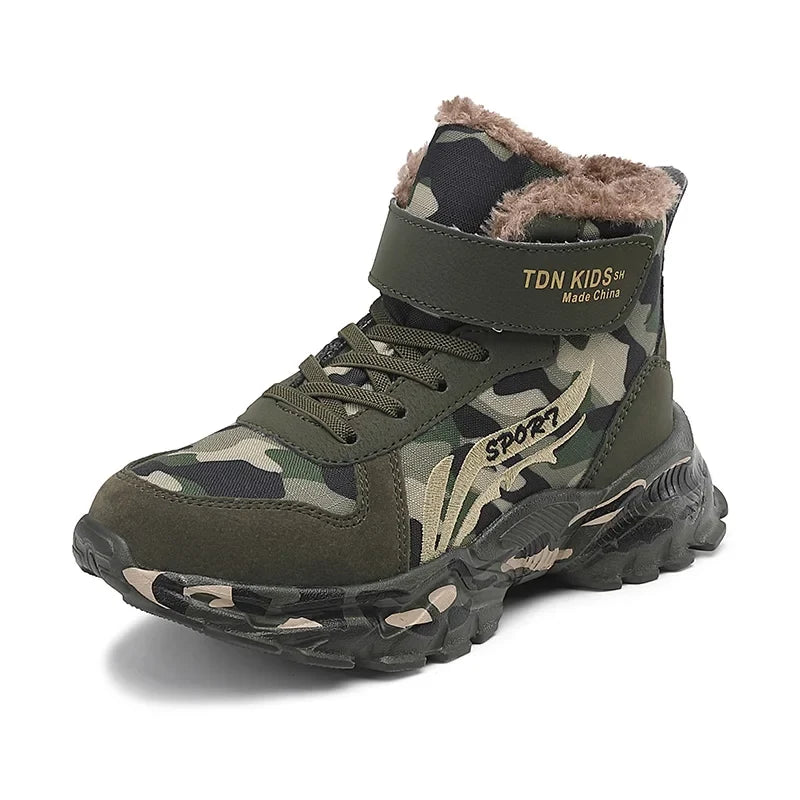 Kids Snow Boots camouflage plush lining, anti-slip rugged sole, UpTrend Deals camo style on Tampa Home & Garden Store