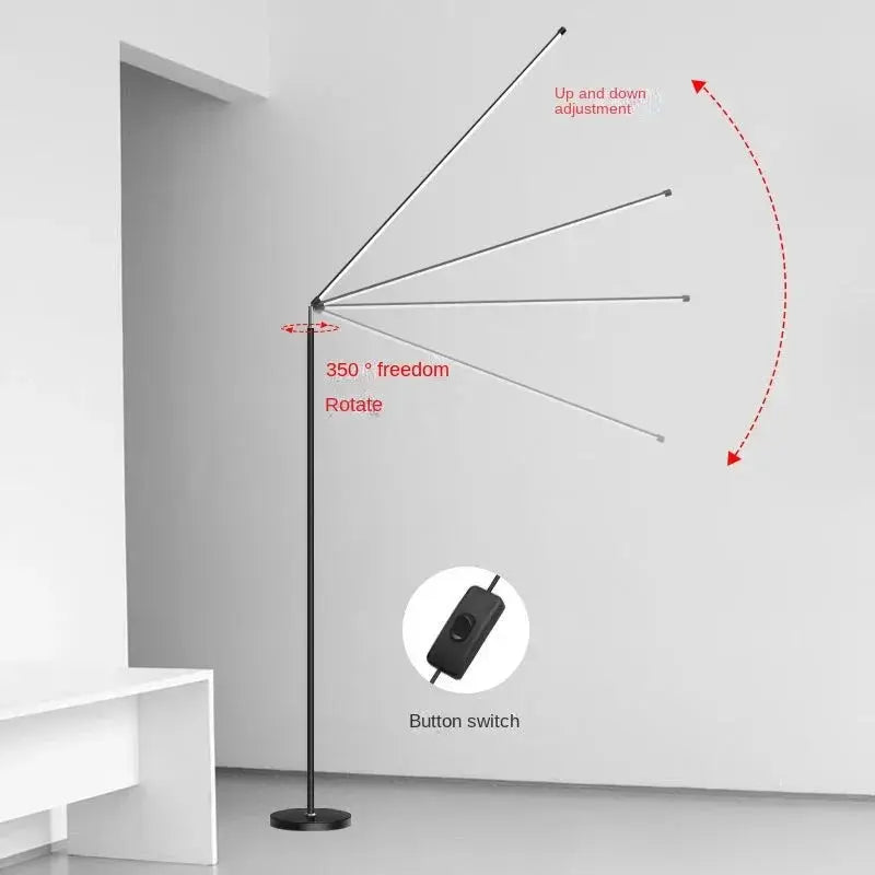 DecorBites LED floor lamp black minimalist lamp with adjustable multi-arm and 350° rotation on Tampa Home & Garden Store