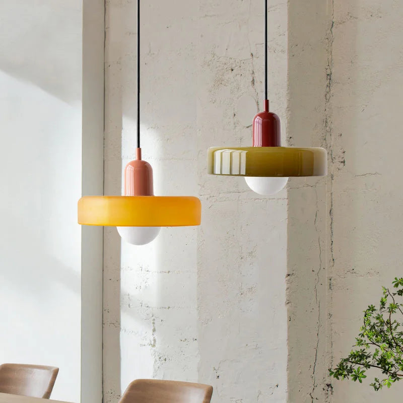 Nordic Bauhaus Glass Chandelier – Retro Dining Room Pendant Light for Living Room