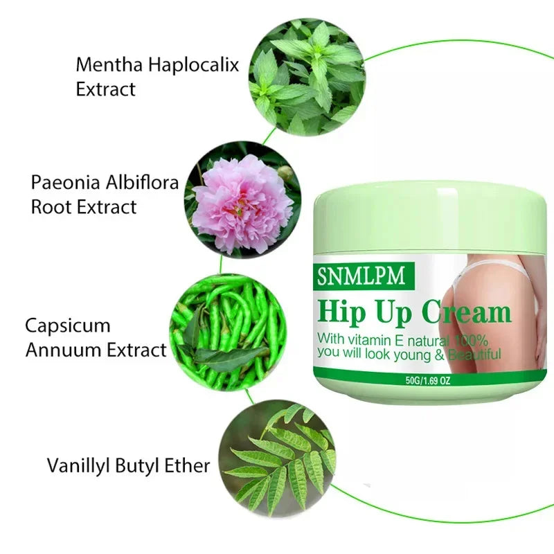Silcy Skin Buttock Enlargement Cream hip up firming cream in green jar with plant extracts on Tampa Home & Garden Store