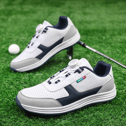 Golf Shoes EstaliosFit unisex white navy perforated upper anti-slip outdoor footwear on Tampa Home & Garden Store