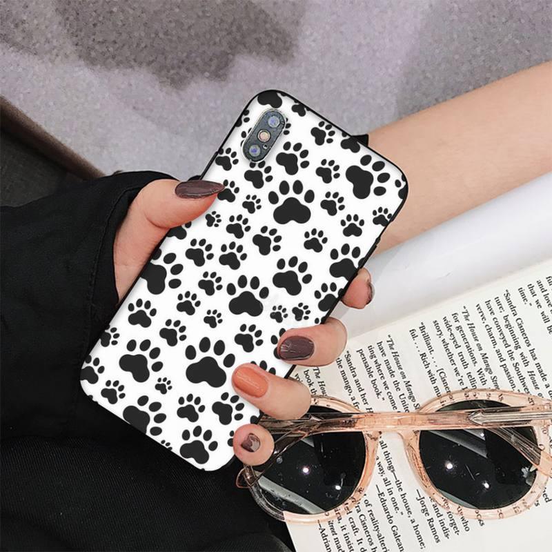 Stevvex dog paw print iPhone case white with black paw patterns on Tampa Home & Garden Store