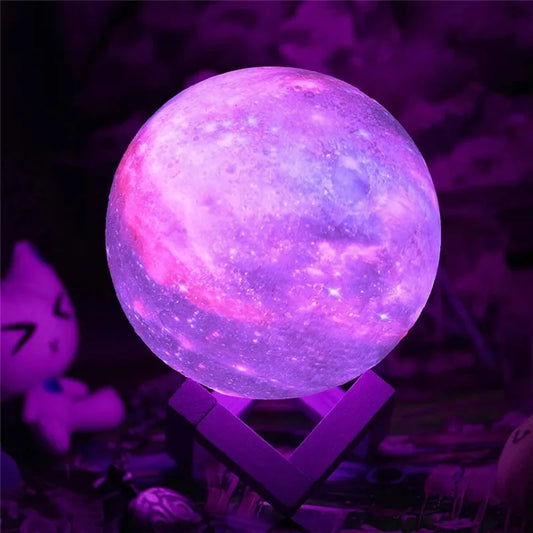 3D Moon Lamp LED Night Light 16 Color Remote Rechargeable Bedroom Decor Gift Lamp - Tampa Home & Garden Store