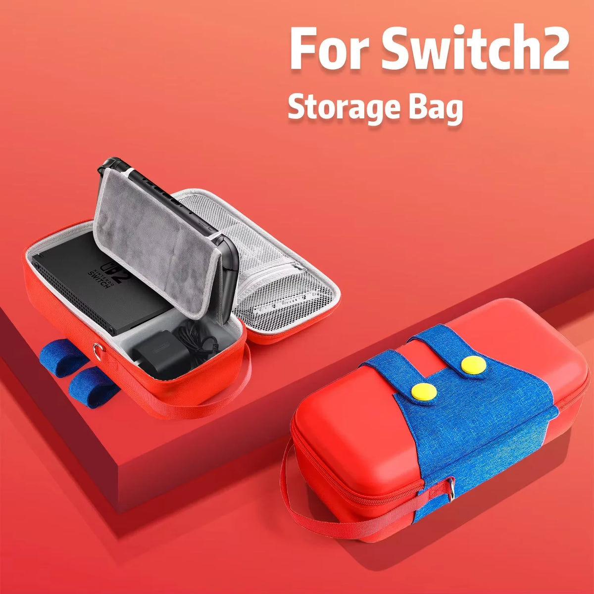 Switch 2 EVA hard-shell carrying case orange exterior gray interior FLIPSTYLEZLLC storage bag on Tampa Home & Garden Store