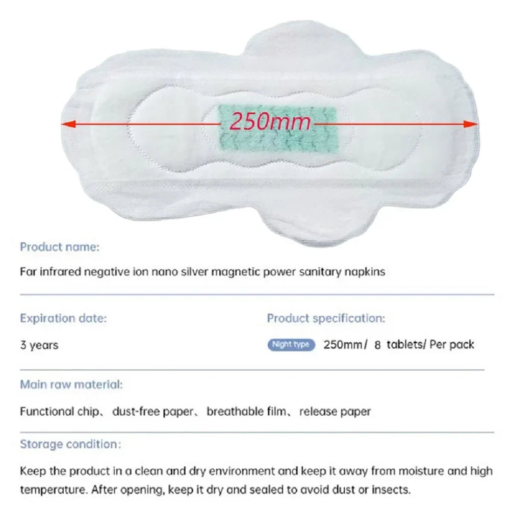 Silcy Skin anion sanitary napkin pad white with turquoise center 250mm night type on Tampa Home & Garden Store