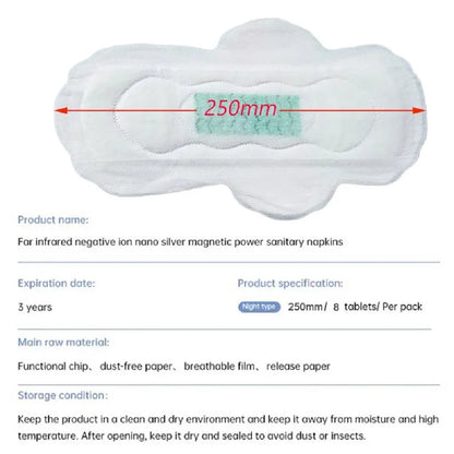 Silcy Skin anion sanitary napkin pad white with turquoise center 250mm night type on Tampa Home & Garden Store