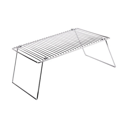 Folding campfire grill rack stainless steel with foldable legs FLIPSTYLEZLLC camping grill rack on Tampa Home & Garden Store