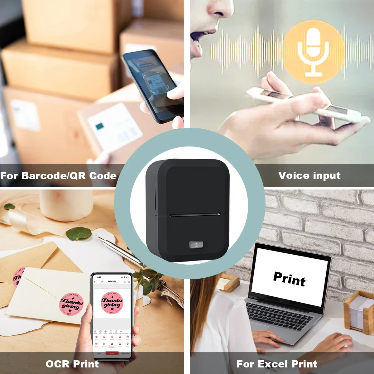 Bluetooth Thermal Label Printer Inkless Mini Sticker Maker for DIY & Gifts