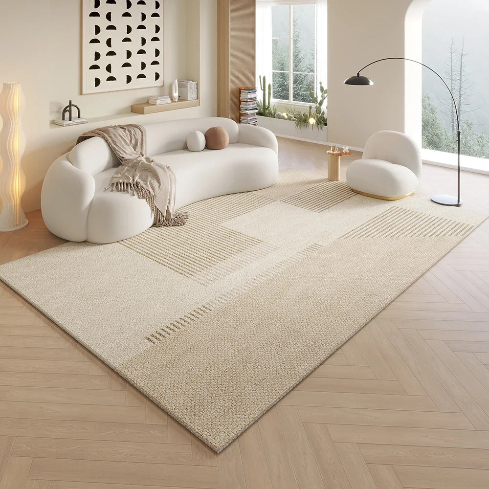 VIKAMA cream style living room rug, anti-slip large beige carpet by Perfecsy on Tampa Home & Garden Store