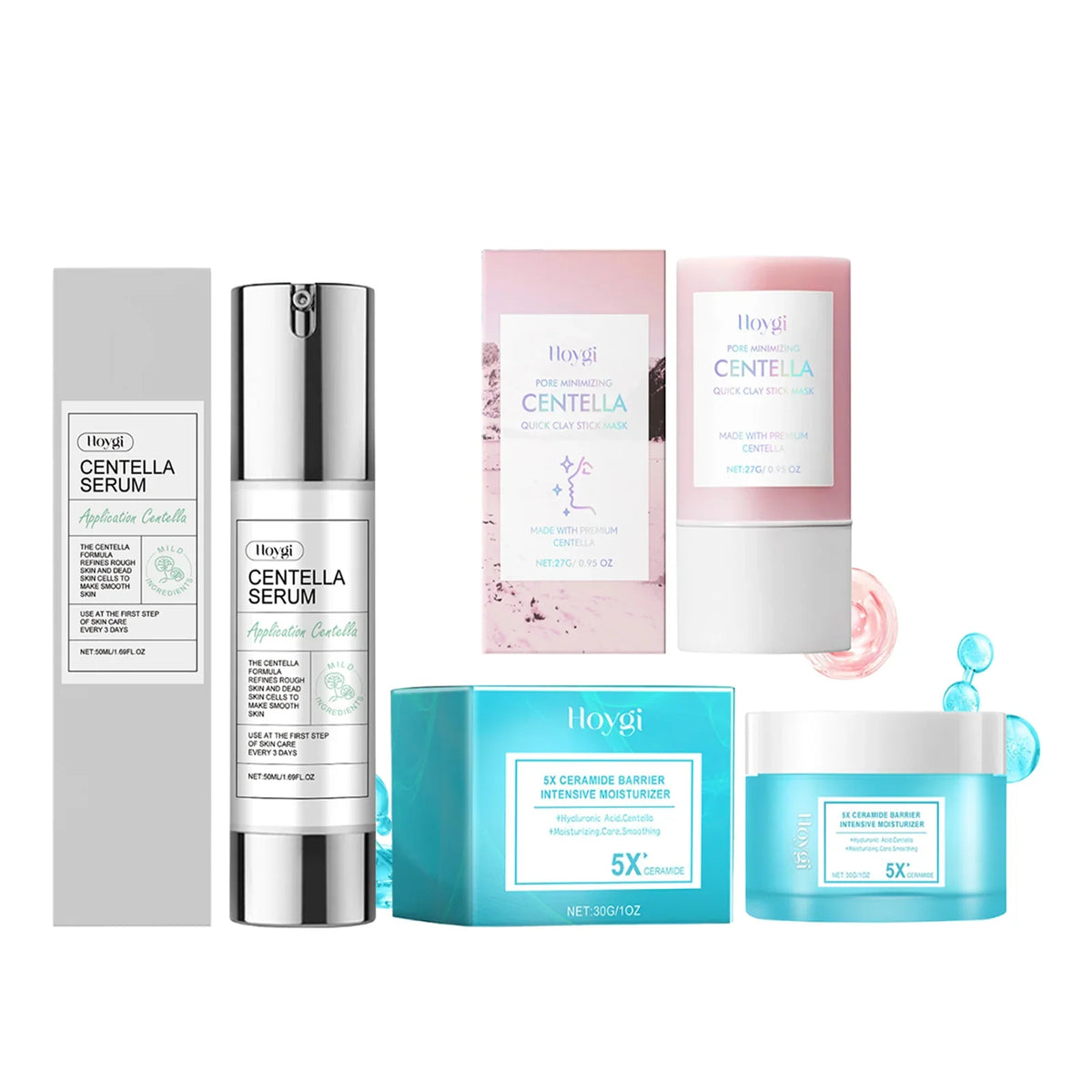 Centella Clay Stick Mask Silcy Skin 27g with pink packaging and accompanying serums on Tampa Home & Garden Store
