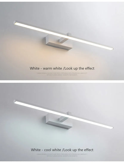 LED Bathroom Mirror Light – Waterproof Wall Lamp for Makeup Vanity in White/Black