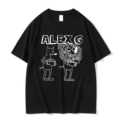 Women's black short-sleeve graphic tee by UpTrend Deals with white line-art and ALEXG on Tampa Home & Garden Store
