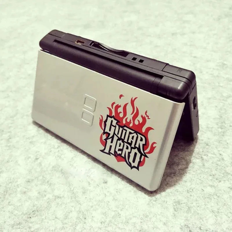 Silver handheld shell replacement with Gnar Hero flame decal for GBA NDS NDSL by FlipStylezLLC on Tampa Home & Garden Store