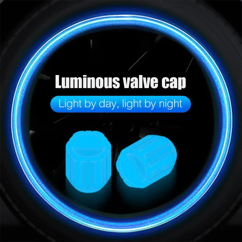 Luminous valve caps with blue glow, dustproof valvecaps 2-pack by BikerZoneZ on Tampa Home & Garden Store