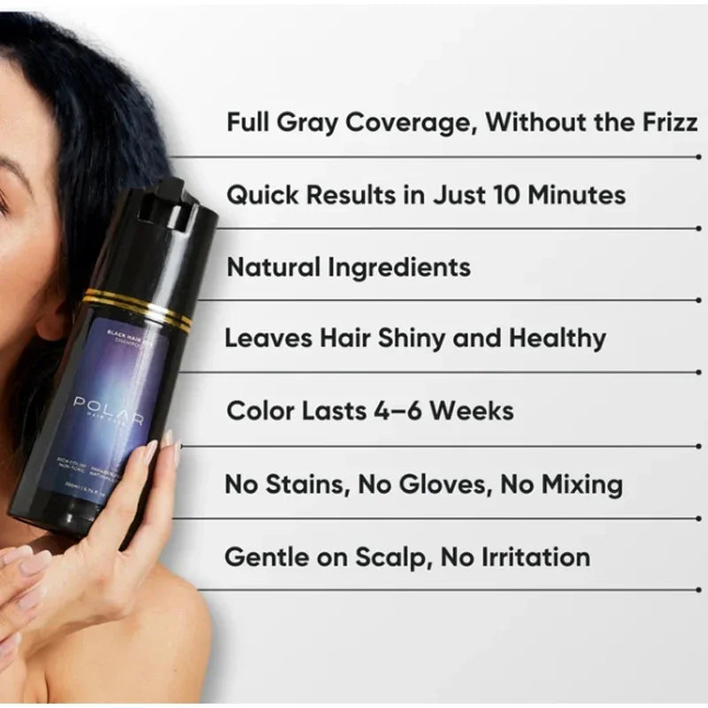 3-in-1 Hair Dye Shampoo bottle for quick gray coverage, natural ingredients, leaves hair shiny on Tampa Home & Garden Store