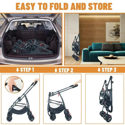 Pet Zen 3-in-1 dog stroller wagon with removable carrier for medium dogs up to 55lbs, foldable on Tampa Home & Garden Store