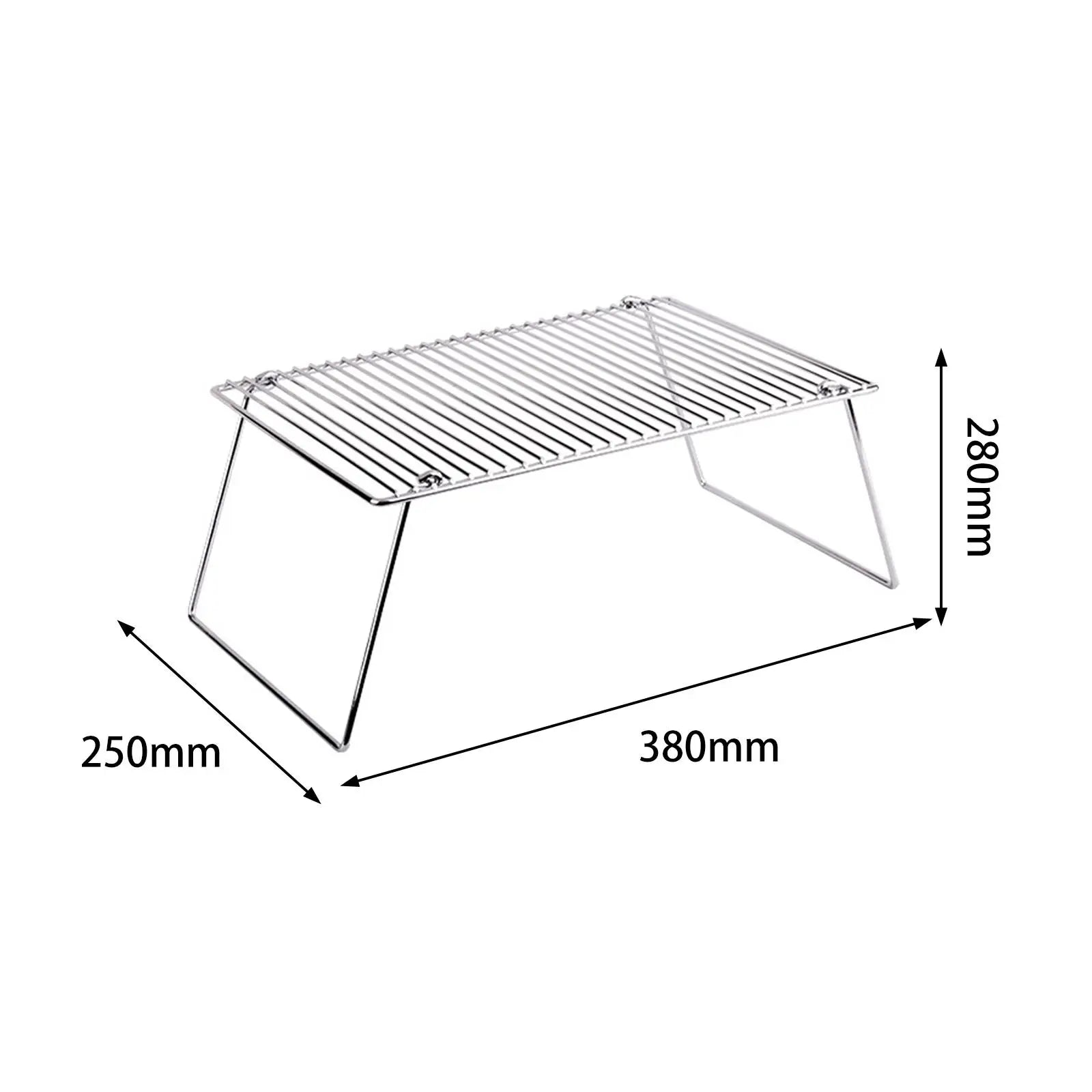 Folding campfire grill rack FLIPSTYLEZLLC, collapsible camping grill 380x250mm base 280mm height on Tampa Home & Garden Store