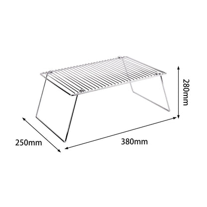 Folding campfire grill rack FLIPSTYLEZLLC, collapsible camping grill 380x250mm base 280mm height on Tampa Home & Garden Store