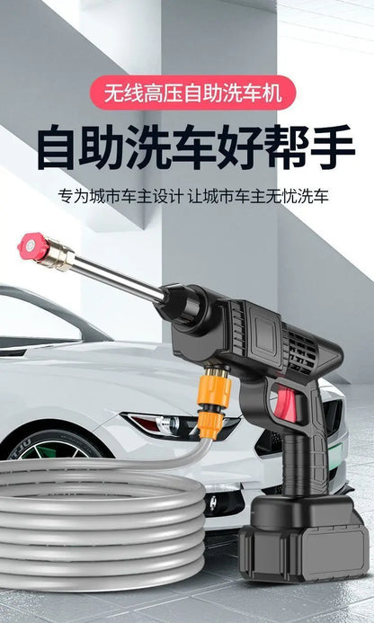 UpTrend Deals rechargeable water gun black handheld car wash sprayer orange nozzle and hose on Tampa Home & Garden Store