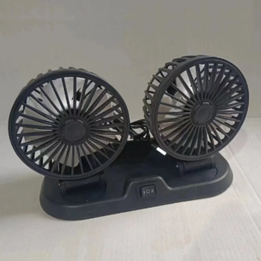 Dual Head Car Fan | 12 Volt Portable Fan with Adjustable Airflow | USB Charging for Efficient Air Circulation - Tampa Home & Garden Store