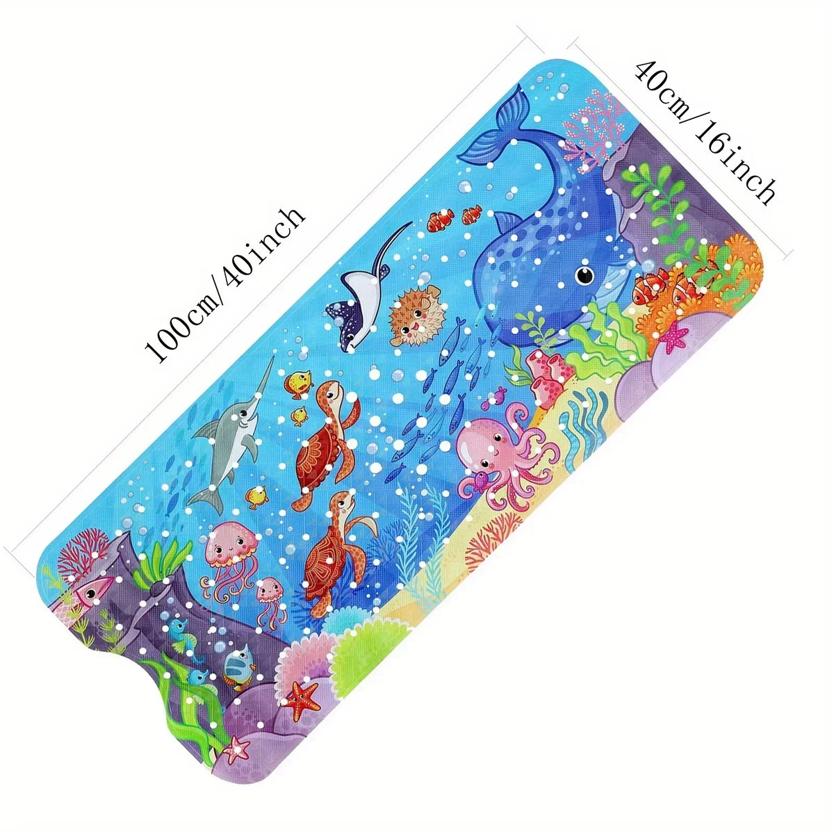 Silcy Skin cartoon extra-long bathtub mat 40x100cm with non-slip surface and suction cups on Tampa Home & Garden Store