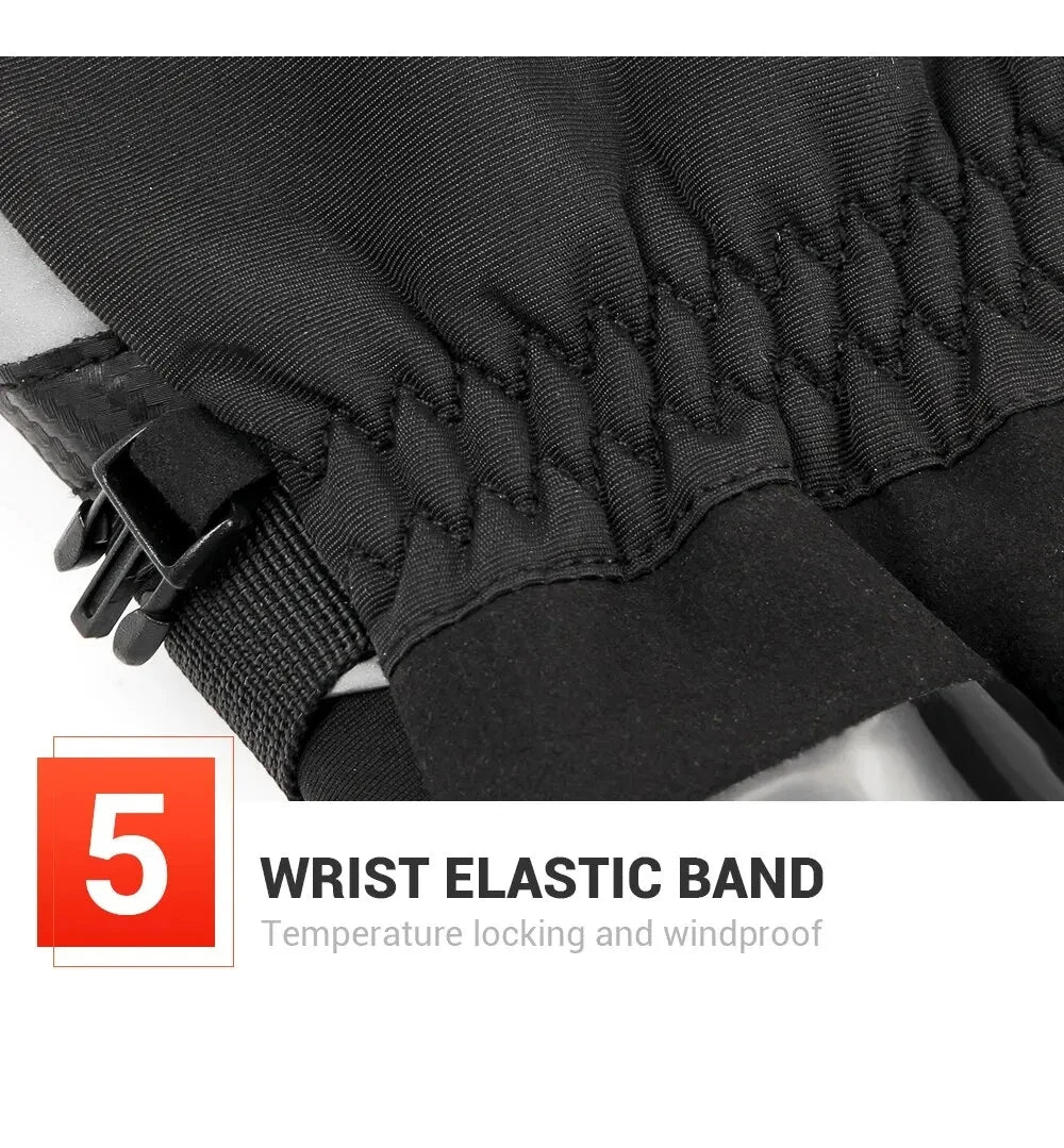 BikerZoneZ motorcycle gloves warm winter waterproof windproof with wrist elastic band black on Tampa Home & Garden Store