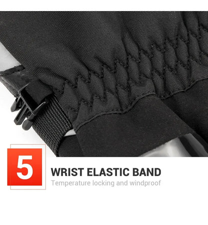 BikerZoneZ motorcycle gloves warm winter waterproof windproof with wrist elastic band black on Tampa Home & Garden Store