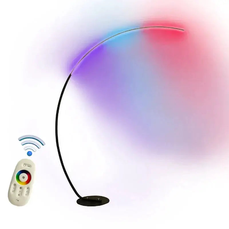 Decorbites LED art floor lamp curved arc design with RGB lighting and remote on Tampa Home & Garden Store