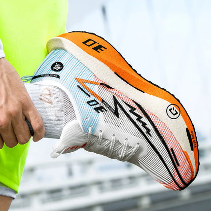Men's training sneakers EstaliosFit with cushioned mesh upper, blue accents, and orange outsole on Tampa Home & Garden Store