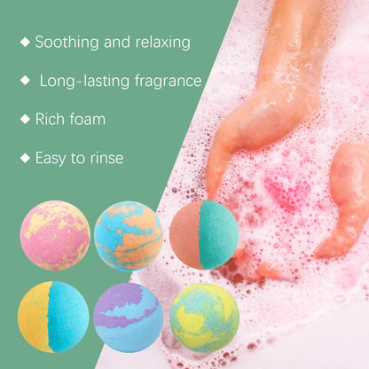 Bath bombs set Silcy Skin colorful, rosemary fragrance for foot spa on Tampa Home & Garden Store