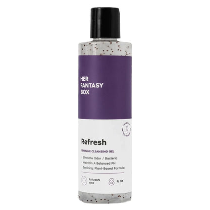 RefreshPH Balance Feminine Body Wash by Silcy Skin in a clear bottle with purple label 8 oz on Tampa Home & Garden Store