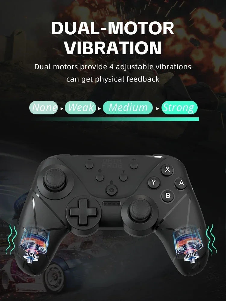 DATA FROG ergonomic wireless gamepad with dual-motor vibration and NFC for Switch on Tampa Home & Garden Store