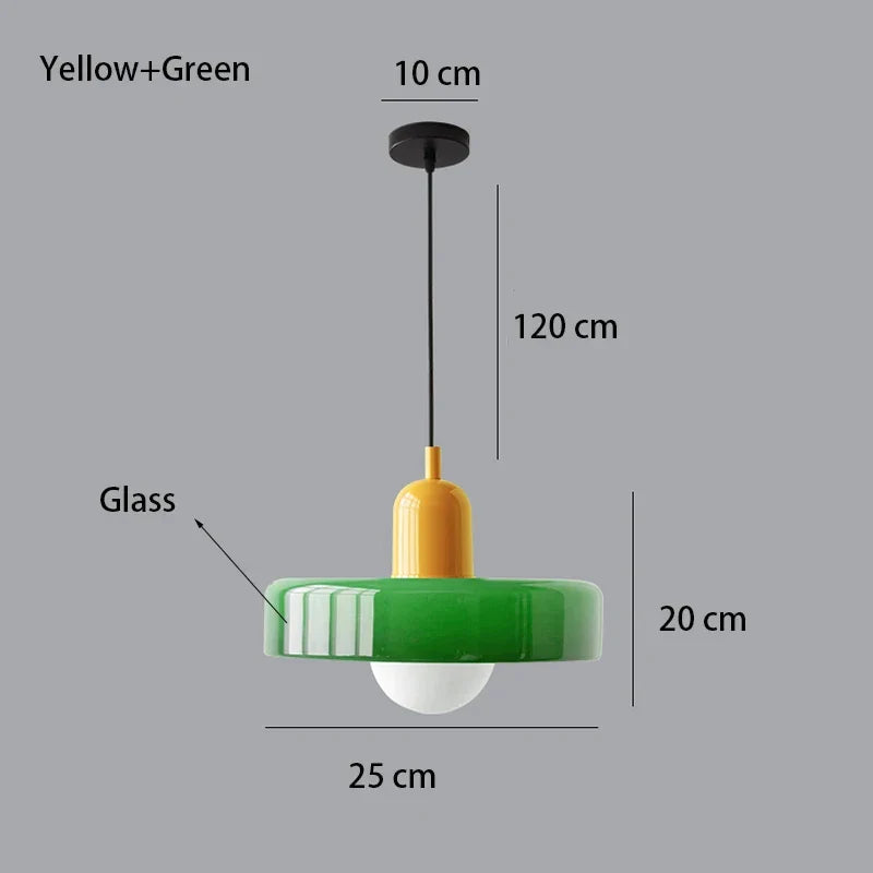 Nordic Bauhaus Glass Chandelier – Retro Dining Room Pendant Light for Living Room