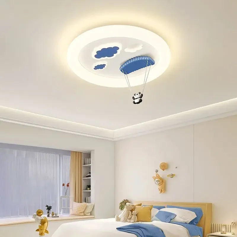 DecorBites Kids Room LED Ceiling Lamp Chandelier with cloud motif and panda on Tampa Home & Garden Store