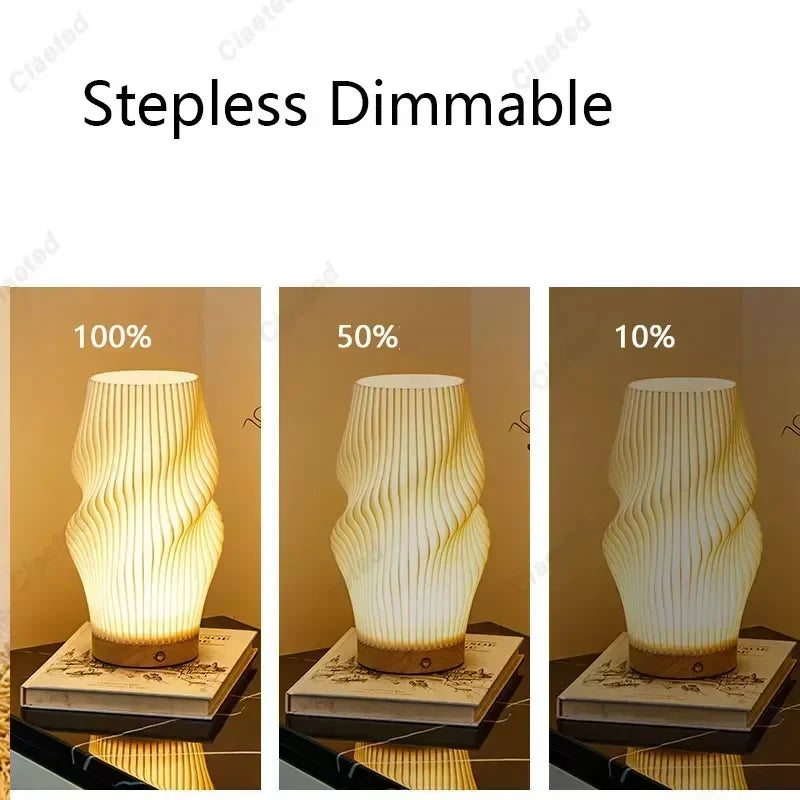Perfecsy wood table lamp 7W LED stepless dimmable warm glow, 3 brightness levels on Tampa Home & Garden Store