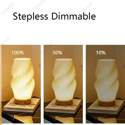 Perfecsy wood table lamp 7W LED stepless dimmable warm glow, 3 brightness levels on Tampa Home & Garden Store