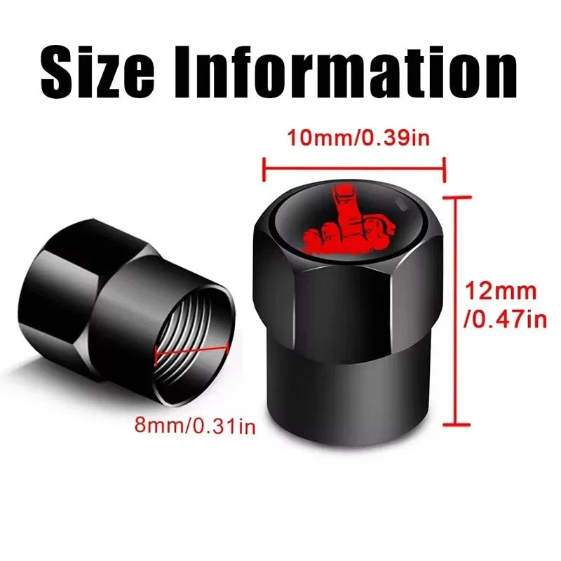 4pcs aluminium valve stem caps black anodized by BikerZoneZ for motor vehicle tire accessories on Tampa Home & Garden Store