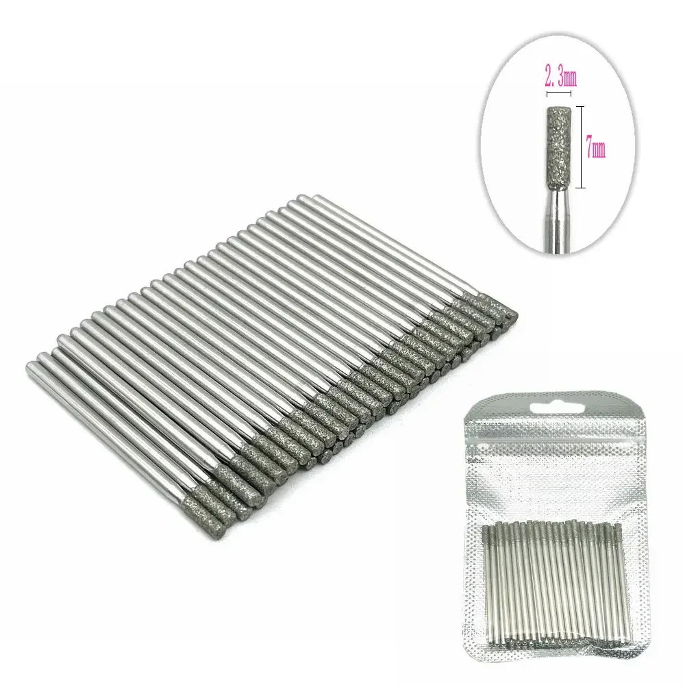 50pc diamond nail drill bit set with silver diamond-coated bits for manicure on Tampa Home & Garden Store