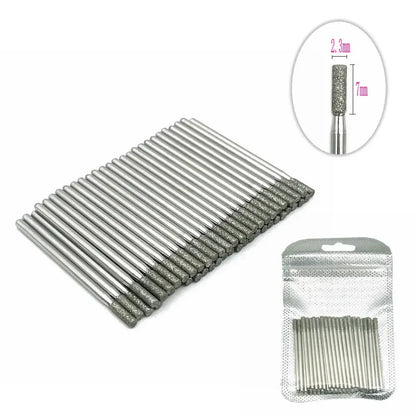 50pc diamond nail drill bit set with silver diamond-coated bits for manicure on Tampa Home & Garden Store