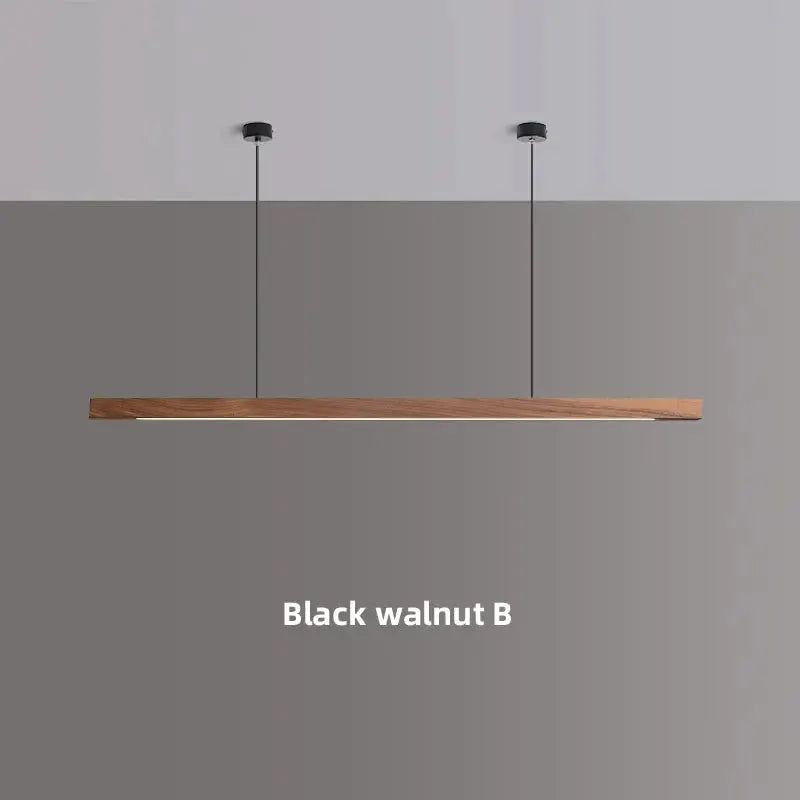 DecorBites Linear LED Pendant Light, Black Walnut B wood finish, sleek island fixture on Tampa Home & Garden Store