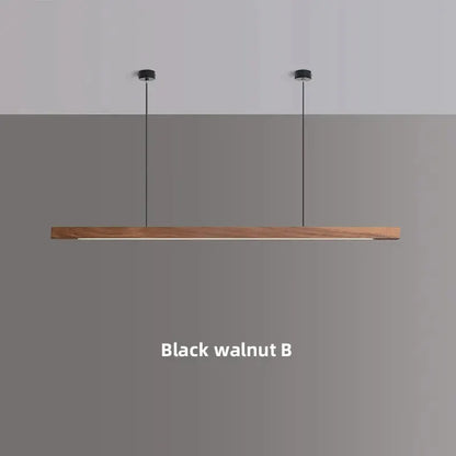 DecorBites Linear LED Pendant Light, Black Walnut B wood finish, sleek island fixture on Tampa Home & Garden Store