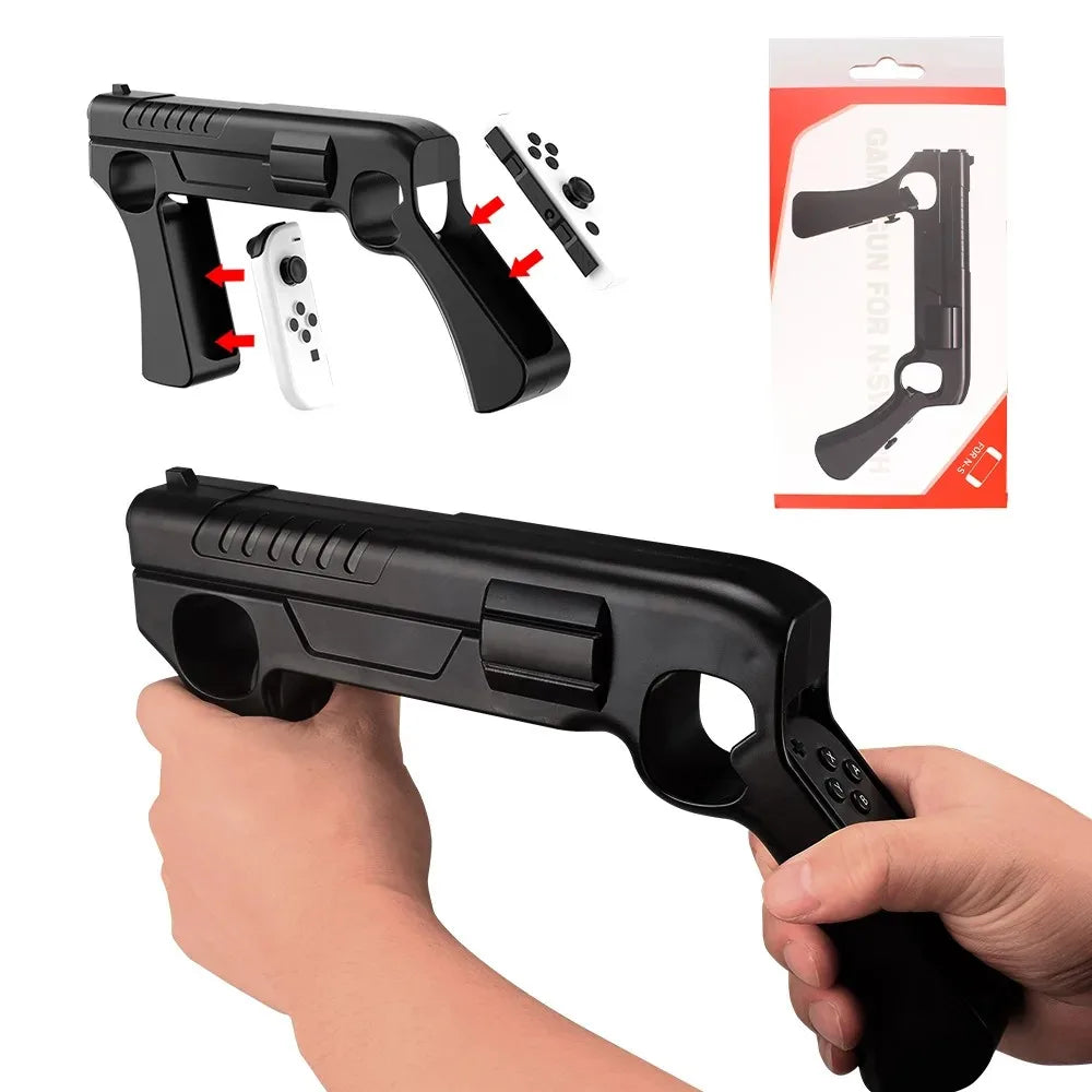 Switch OLED gun-style handle bracket for NS shooting games by FLIPSTYLEZLLC black plastic on Tampa Home & Garden Store