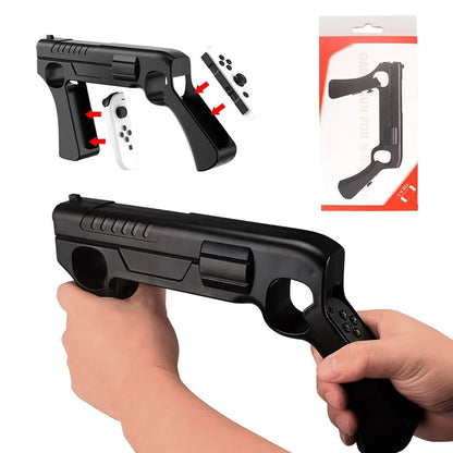 Switch OLED gun-style handle bracket for NS shooting games by FLIPSTYLEZLLC black plastic on Tampa Home & Garden Store