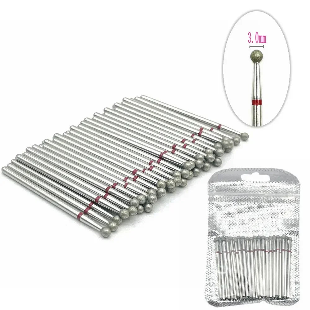Silcy Skin 50pc diamond nail drill bit set for manicure with ball-tip bits in silver pouch on Tampa Home & Garden Store