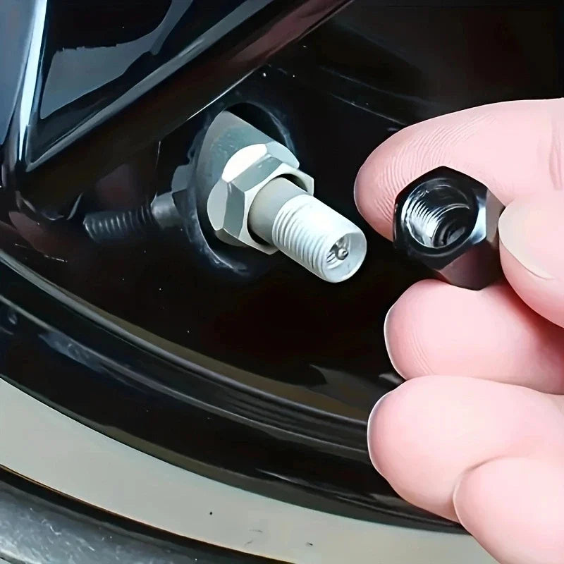 Aluminium valve stem caps set of 4 by BikerZoneZ for motor vehicle tire accessories on Tampa Home & Garden Store