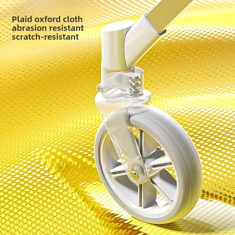 Foldable pet stroller cover closeup wheel for small to medium dogs and cats, beige frame on Tampa Home & Garden Store