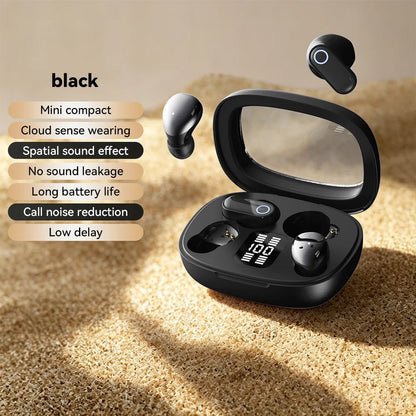 Black 2-in-1 true wireless in-ear earphones with compact charging case, Bluetooth HD calls on Tampa Home & Garden Store