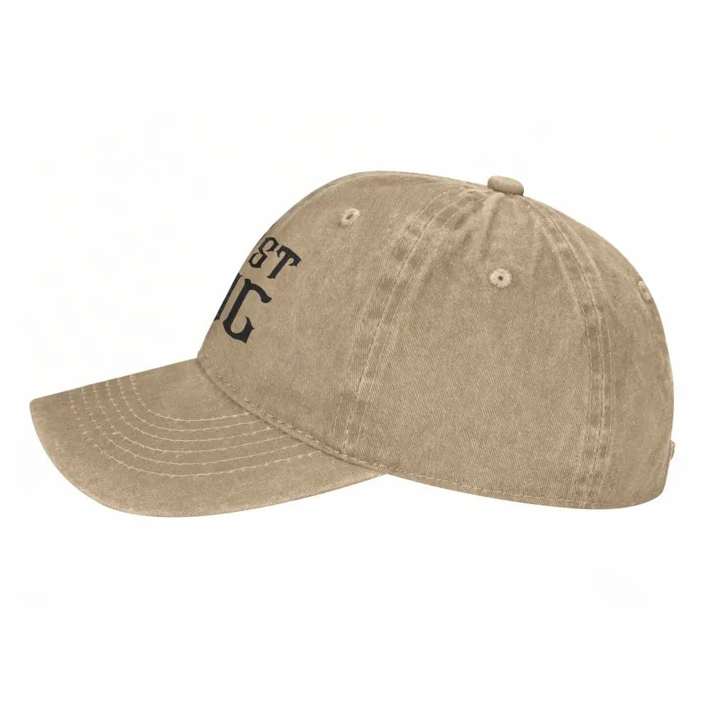 King Caps baseball cap by BikerZoneZ in distressed khaki cotton with black logo on Tampa Home & Garden Store