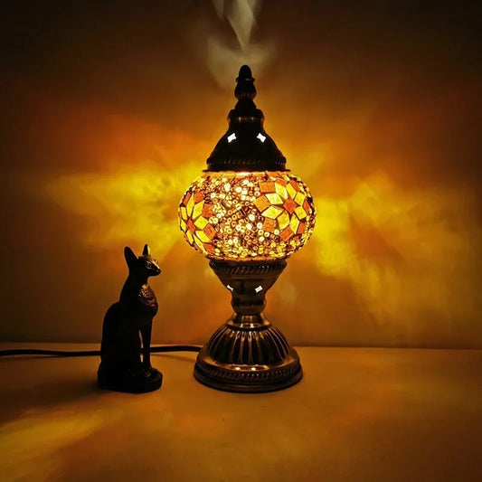 Turkish Stained Glass Table Lamp Mosaic Retro Bedside Cafe Decor Light - Tampa Home & Garden Store