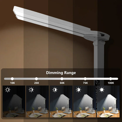 LED Eye Protection Desk Lamp Double Head Rechargeable Dimmable Light for Study